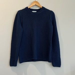 Orvis Navy Chunky Knit Pullover Sweater